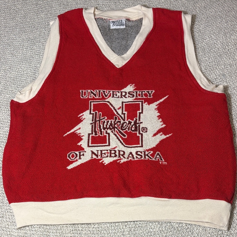 Vintage 90s University of Nebraska Cornhuskers Sweater Vest Size L
